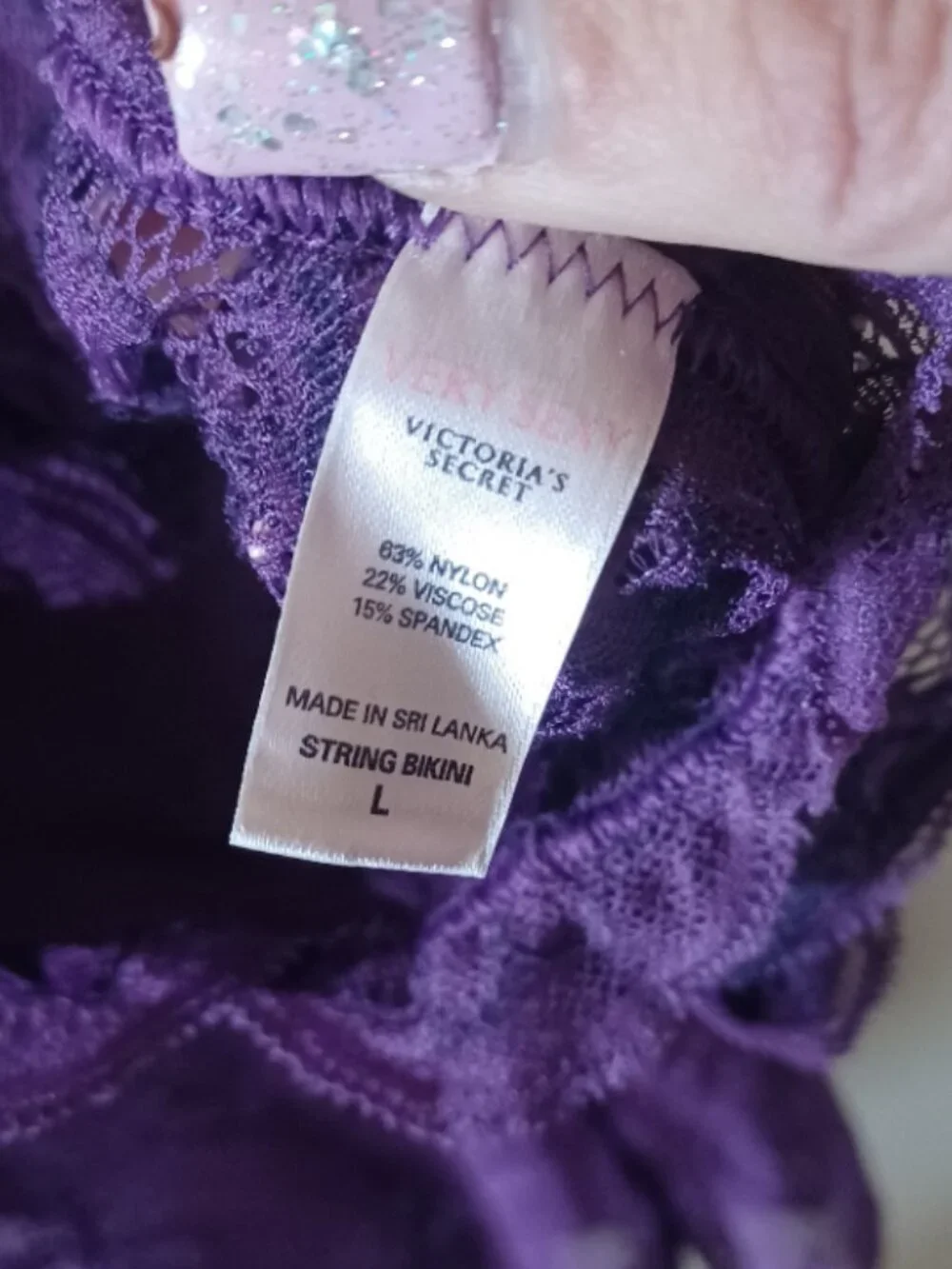 NEW Victoria Secret Purple Lace w/Panties Mesh Tank Stretch Nightie Strap L
